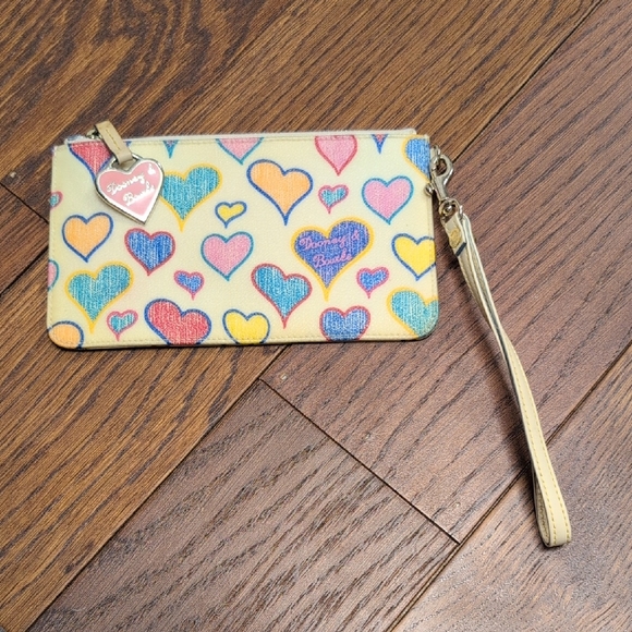 Dooney & Bourke Handbags - Dooney & Bourke - VINTAGE It Girl Rainbow Zipper Wristlet With Hearts
